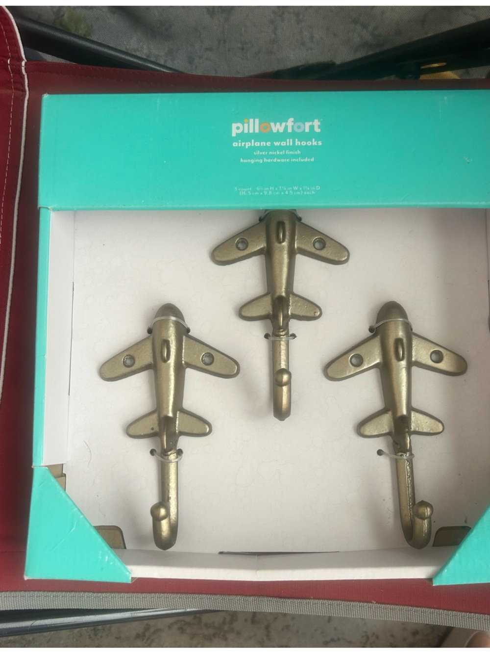 Set of 3 Brass Airplane Hooks